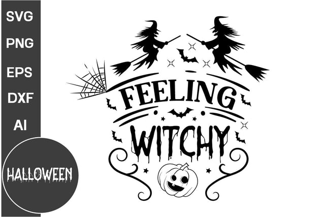 Feeling Witchy SVG Cut File, Halloween SVG Design SVG DesignPlante 503 
