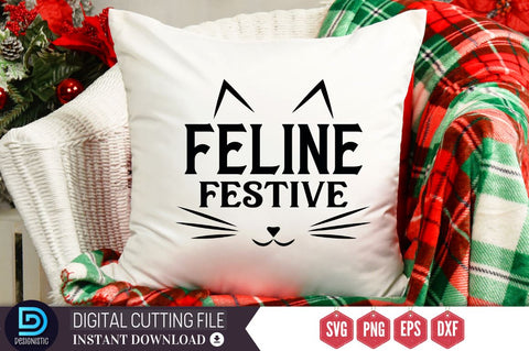 Feline festive SVG, Feline festive SVG DESIGNISTIC 