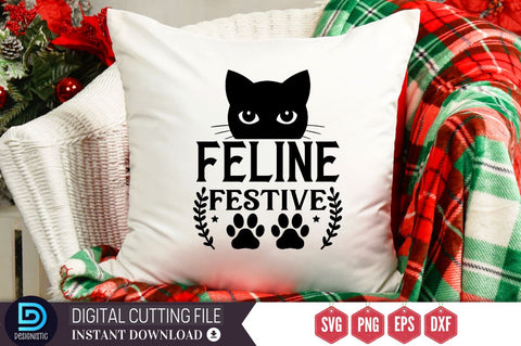 Feline festive SVG, Feline festive SVG DESIGNISTIC 