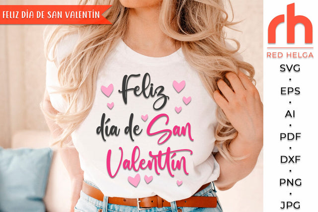 Feliz día de San Valentín SVG - Valentine's Card Cut File - Valentine Decor DXF SVG RedHelgaArt 