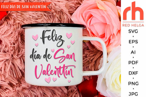Feliz día de San Valentín SVG - Valentine's Card Cut File - Valentine Decor DXF SVG RedHelgaArt 