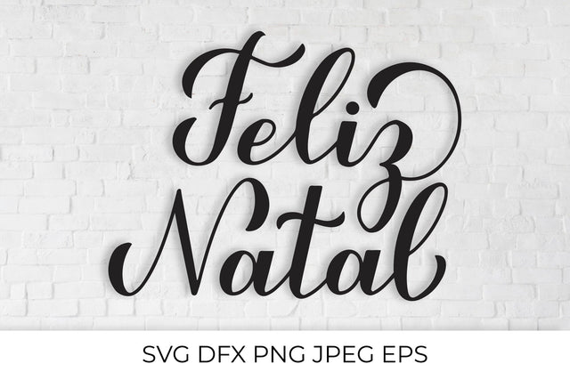 Feliz Natal calligraphy hand lettering. Merry Christmas in Portuguese SVG LaBelezoka 