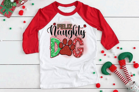 Feliz naughty dog Sublimation PNG, Sublimation Christmas Dog Design Sublimation Regulrcrative 