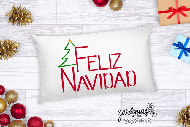 Feliz Navidad con Arbol SVG Gardenias Art Shop 