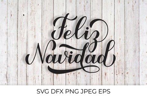 Feliz Navidad. Merry Christmas in Spanish. Calligraphy lettering SVG SVG LaBelezoka 
