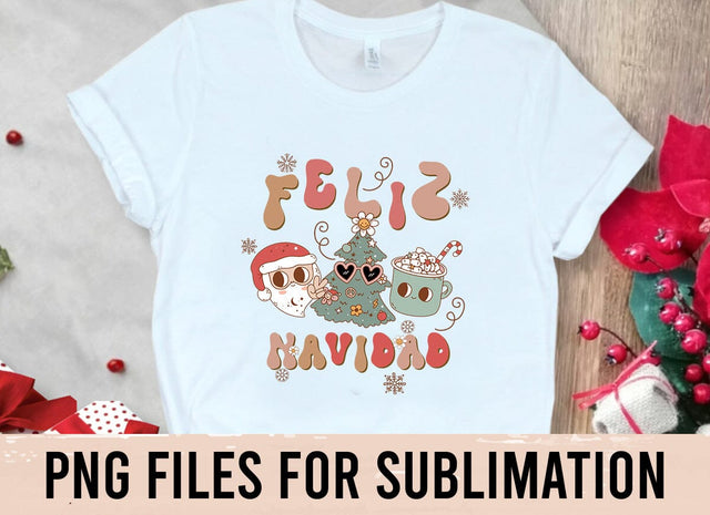 Feliz Navidad Png Sublimation, Retro Spanish Feliz Navidad Merry Christmas Png, Feliz Navidad Christmas PNG Sublimation,Digital Download Sublimation BOO-design 