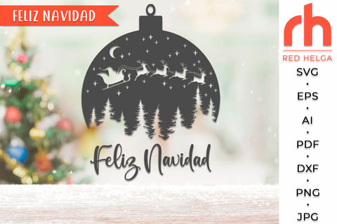 Feliz Navidad SVG - Christmas Forest Cut File SVG RedHelgaArt 