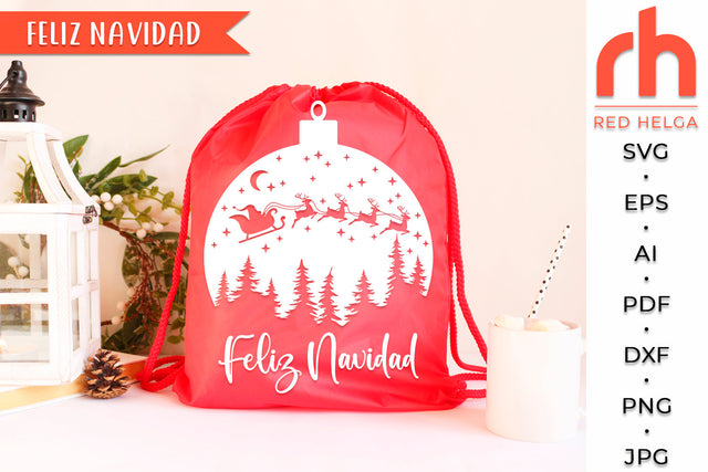 Feliz Navidad SVG - Christmas Forest Cut File SVG RedHelgaArt 