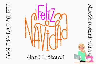 Feliz Navidad SVG | Christmas SVG | Ornament Sayings SVG | Hand Lettered SVG MissMarysEmbroidery 