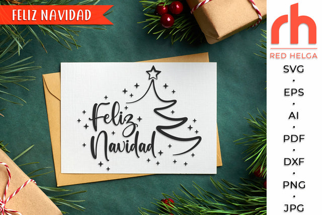 Feliz Navidad SVG - Spanish Christmas Cut File SVG RedHelgaArt 