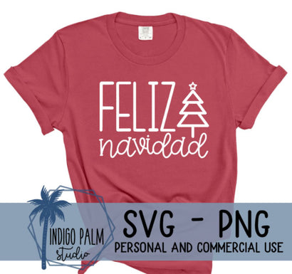 Feliz Navidad svg - Spanish Merry Christmas SVG SVG Indigo Palm Studio 