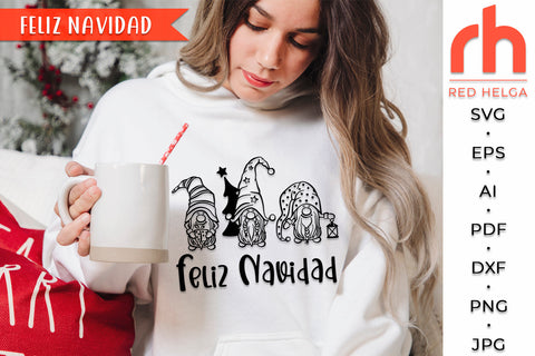 Feliz Navidad SVG - Xmas Gnomes Cut File SVG RedHelgaArt 