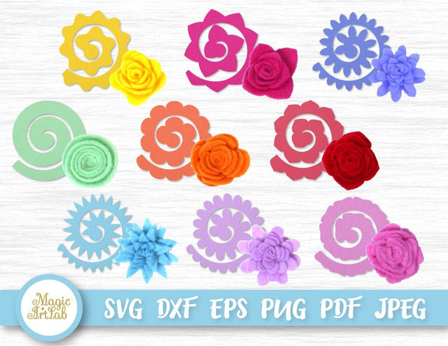 Felt flower templates SVGs SVG MagicArtLab 