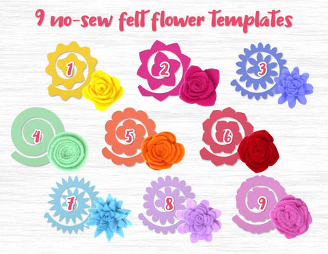 Felt flower templates SVGs SVG MagicArtLab 