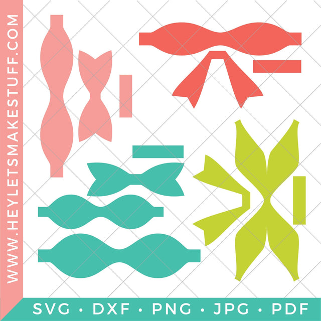 Felt & Leather Bow SVG Template SVG Hey Let's Make Stuff 