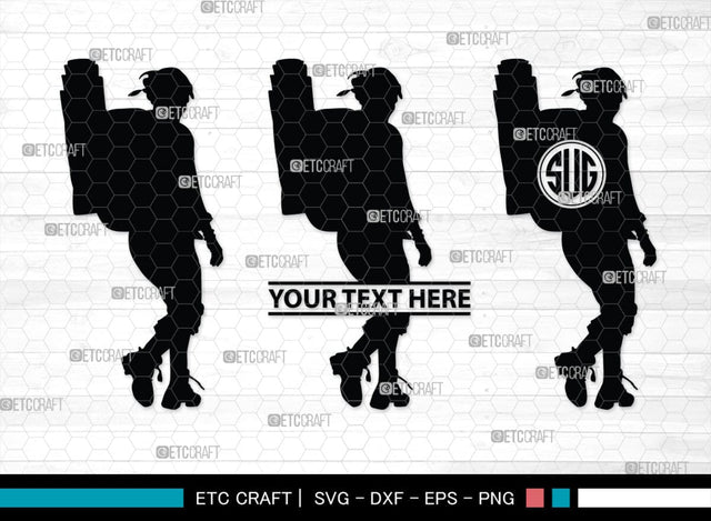 Female Hiker Monogram, Female Hiker Silhouette, Female Hiker SVG, Hiking Svg, Woman Hiking Svg, Hiker Svg, SB00358 SVG ETC Craft 