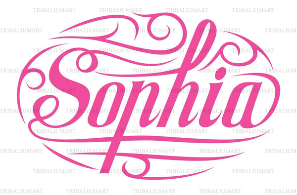 Female name Sophia. Cut files for Cricut. Clip Art silhouette (eps