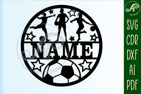 Female Soccer/ football name sign svg laser cut template SVG APInspireddesigns 