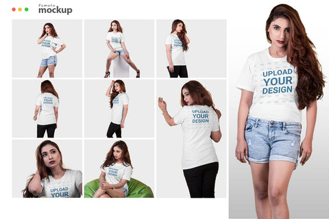 Female T-Shirt Mock-Up Bundle Mock Up Photo SH_Tee store 