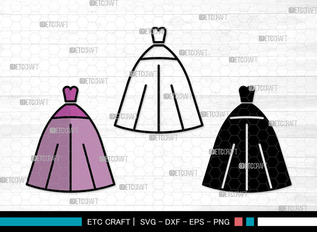 Female Wedding Dress Icons Color, Wedding Dress Svg, Woman Dress Svg, Girl Clothing, Female Wedding Dress Bundle, Icon Bundle, Svg Cut File, Dxf, Eps, Png, SVG ETC Craft 