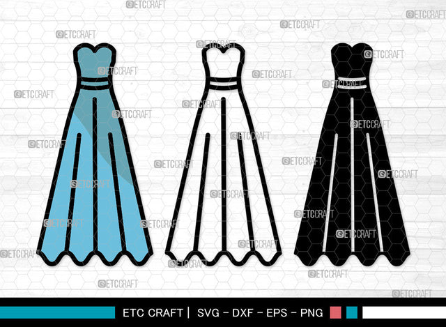 Female Wedding Dress Icons Color, Wedding Dress Svg, Woman Dress Svg, Girl Clothing, Female Wedding Dress Bundle, Icon Bundle, Svg Cut File, Dxf, Eps, Png, SVG ETC Craft 