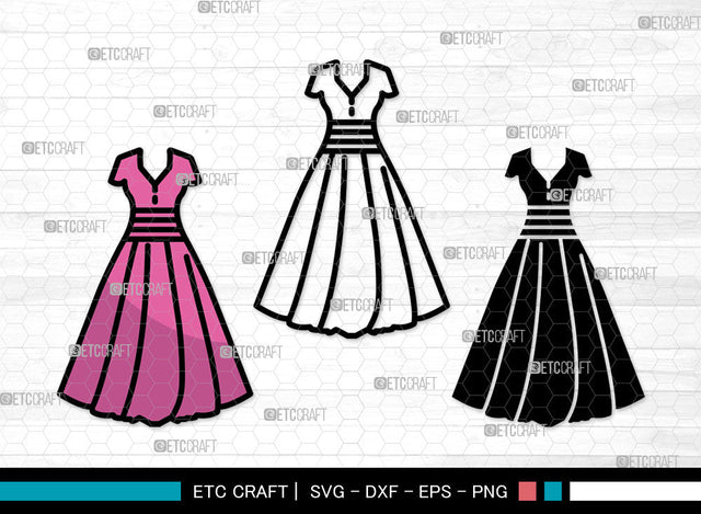 Female Wedding Dress Icons Color, Wedding Dress Svg, Woman Dress Svg, Girl Clothing, Female Wedding Dress Bundle, Icon Bundle, Svg Cut File, Dxf, Eps, Png, SVG ETC Craft 