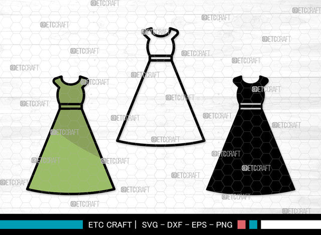 Female Wedding Dress Icons Color, Wedding Dress Svg, Woman Dress Svg, Girl Clothing, Female Wedding Dress Bundle, Icon Bundle, Svg Cut File, Dxf, Eps, Png, SVG ETC Craft 