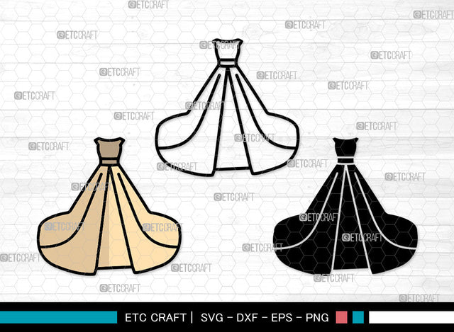 Female Wedding Dress Icons Color, Wedding Dress Svg, Woman Dress Svg, Girl Clothing, Female Wedding Dress Bundle, Icon Bundle, Svg Cut File, Dxf, Eps, Png, SVG ETC Craft 