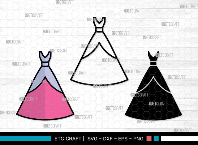 Female Wedding Dress Icons Color, Wedding Dress Svg, Woman Dress Svg, Girl Clothing, Female Wedding Dress Bundle, Icon Bundle, Svg Cut File, Dxf, Eps, Png, SVG ETC Craft 