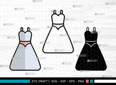 Female Wedding Dress Icons Color, Wedding Dress Svg, Woman Dress Svg, Girl Clothing, Female Wedding Dress Bundle, Icon Bundle, Svg Cut File, Dxf, Eps, Png, SVG ETC Craft 