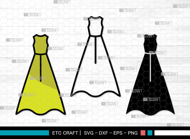 Female Wedding Dress Icons Color, Wedding Dress Svg, Woman Dress Svg, Girl Clothing, Female Wedding Dress Bundle, Icon Bundle, Svg Cut File, Dxf, Eps, Png, SVG ETC Craft 
