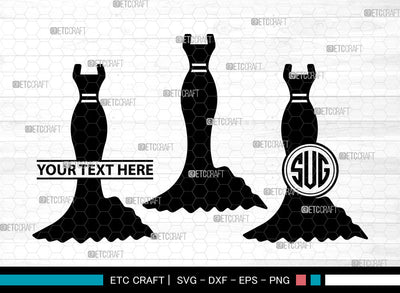 Female Wedding Dress Icons Monogram, Wedding Dress Svg, Woman Dress Svg, Girl Clothing, Female Wedding Dress Monogram, Icon Monogram, Svg Cut File, Dxf, Eps, Png, SVG ETC Craft 