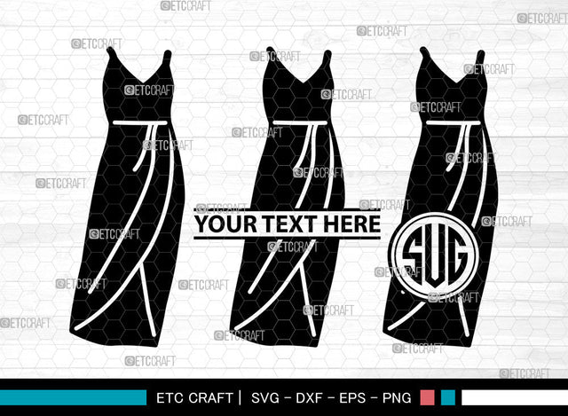 Female Wedding Dress Icons Monogram, Wedding Dress Svg, Woman Dress Svg, Girl Clothing, Female Wedding Dress Monogram, Icon Monogram, Svg Cut File, Dxf, Eps, Png, SVG ETC Craft 