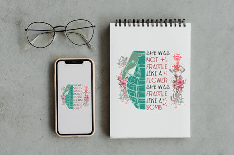 Feminist She Was Fragile Like a Bomb PNG Sublimation Jagonath Roy 