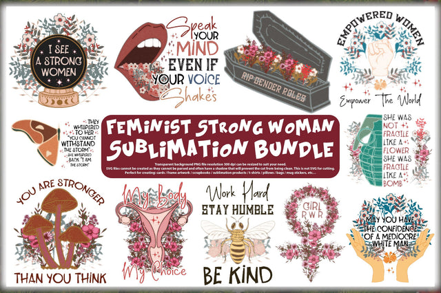 Feminist Strong Woman Sublimation Bundle Sublimation Jagonath Roy 