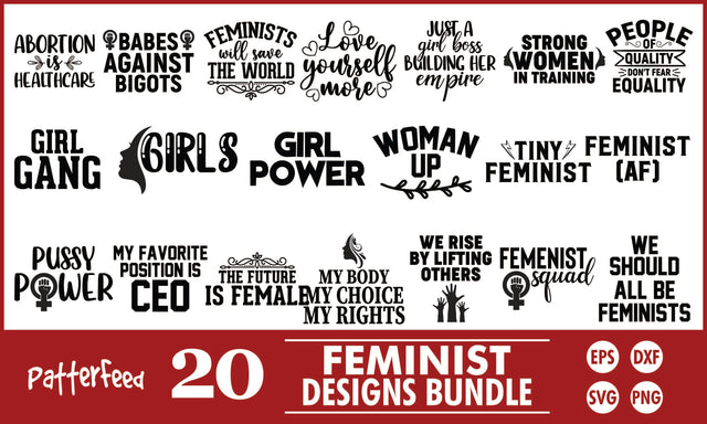 Feminist SVG Designs bundle SVG PatternFeed8 
