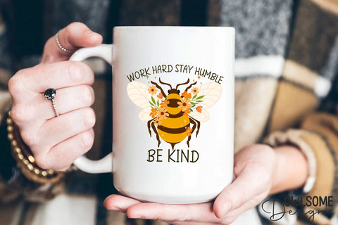 Feminist Work Hard Stay Humble Be Kind PNG Sublimation Owlsome.Designs 