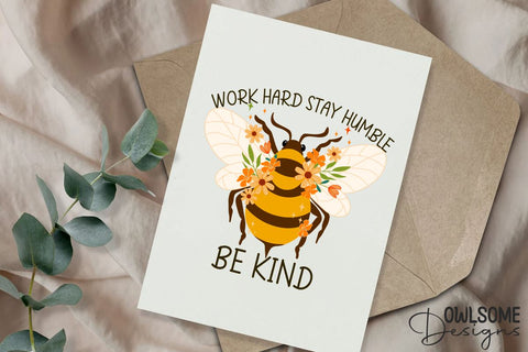 Feminist Work Hard Stay Humble Be Kind PNG Sublimation Owlsome.Designs 