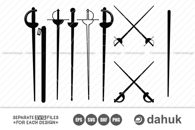 Fencing Sword svg, Sword svg, Fencing Sword, Fencing svg, silhouette Svg, Eps, Dxf, Png, digital art, clipart SVG dahukdesign 