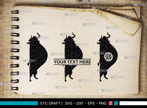 Ferdinand Monogram, Ferdinand Silhouette, Ferdinand SVG, Ferdinand Bull Svg, Ferdinand Character Svg, Animal Svg, SB00262 SVG ETC Craft 