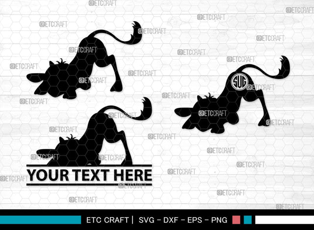 Ferdinand Monogram, Ferdinand Silhouette, Ferdinand SVG, Ferdinand Bull Svg, Ferdinand Character Svg, Animal Svg, SB00262 SVG ETC Craft 