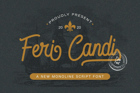 Feri Candi - Monoline Script Font Font StringLabs 