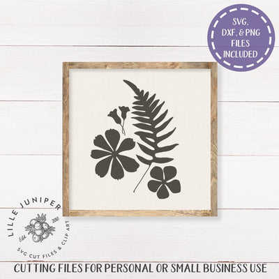Fern and Flowers SVG | Floral Composition SVG | Rustic Sign Design SVG LilleJuniper 