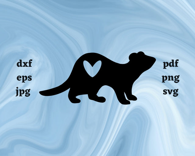 Ferret Heart SVG Cut File SVG Northern Light SVG 