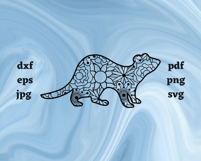 Ferret Mandala SVG Cut File SVG Northern Light SVG 
