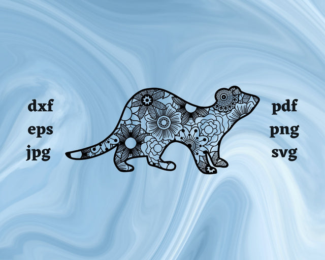 Ferret Mandala SVG Cut File SVG Northern Light SVG 