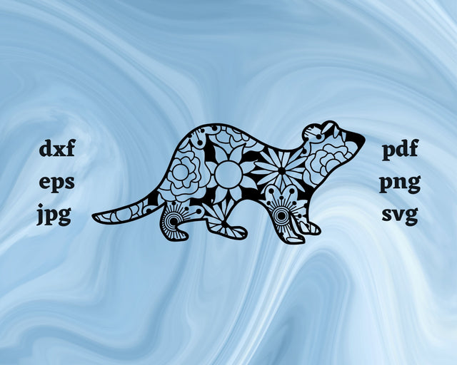 Ferret Mandala SVG Cut File SVG Northern Light SVG 