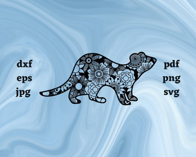 Ferret Mandala SVG Cut File SVG Northern Light SVG 