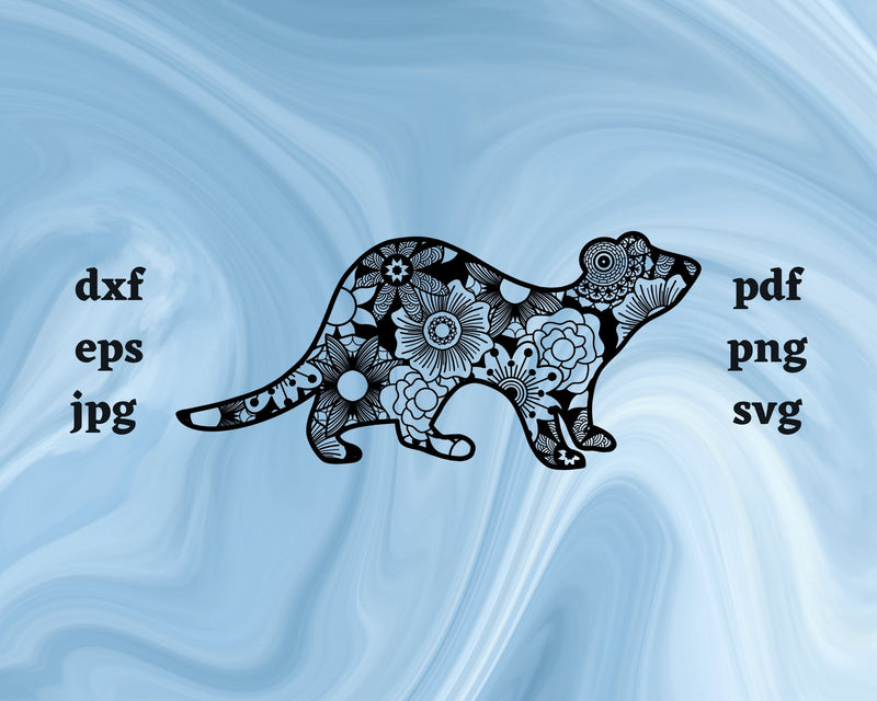 Ferret Mandala SVG Cut File SVG Northern Light SVG 
