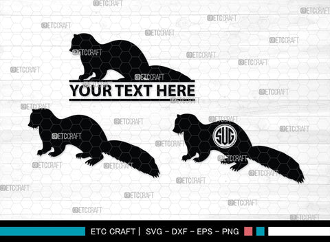 Ferret Monogram, Ferret Silhouette, Ferret SVG, Weasel Svg, Animal Svg, Ferret Svg, SB00263 SVG ETC Craft 